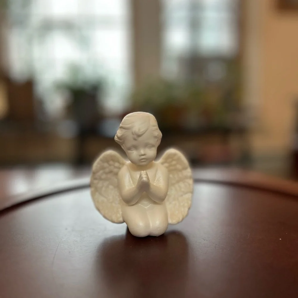 Vintage Angel Figurines Lot (3)+Trinket Dish | Gothic Kitsch DIY/Repurpose Decor